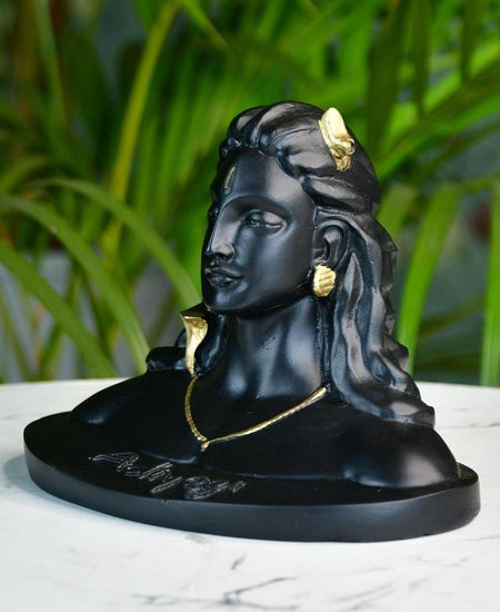 Sowpeace Adiyogi Shiva Statue 5 Inch | Black Idol for Meditation, Home Décor & Spiritual Gift