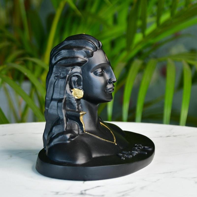 Sowpeace Adiyogi Shiva Statue 5 Inch | Black Idol for Meditation, Home Décor & Spiritual Gift