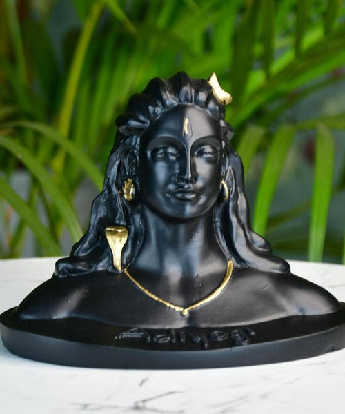 Sowpeace Adiyogi Shiva Statue 5 Inch | Black Idol for Meditation, Home Décor & Spiritual Gift