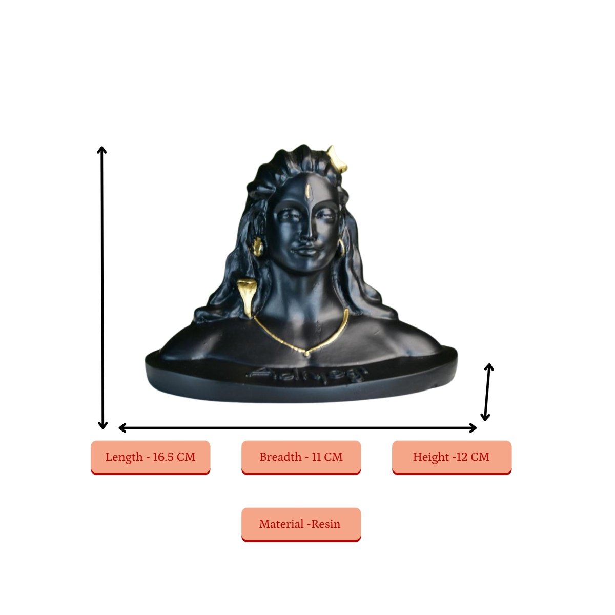 Sowpeace Adiyogi Shiva Statue 5 Inch | Black Idol for Meditation, Home Décor & Spiritual Gift - Sowpeace - 