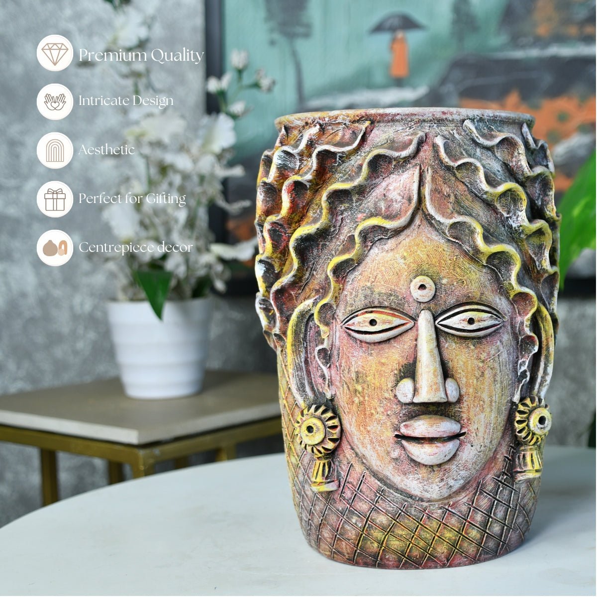 Sowpeace Artisan Big Female Vase Tabletop Decor