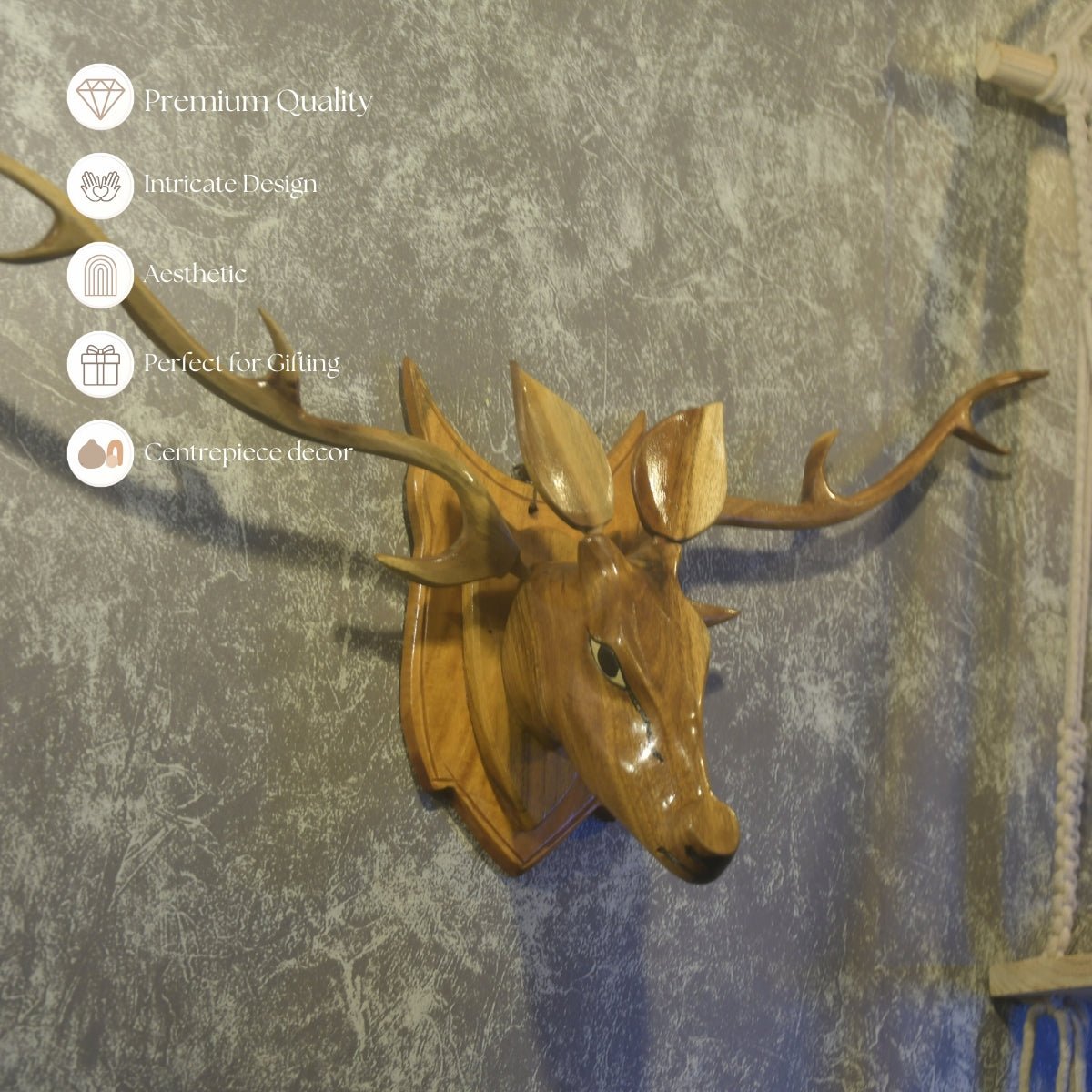 Sowpeace Artisan Wooden Deer Head: Exquisite Home Decor - Wall Decor - Sowpeace - Animal - New Arrivals