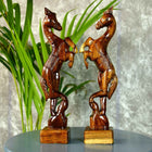 Sowpeace Artisan Wooden Jumping Horse Set: Home Decor