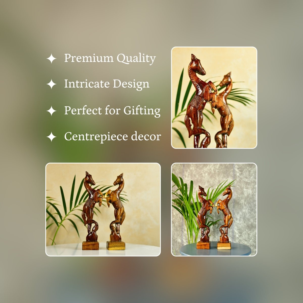 Sowpeace Artisan Wooden Jumping Horse Set: Home Decor - Tabletop - Sowpeace - Animal - New Arrivals