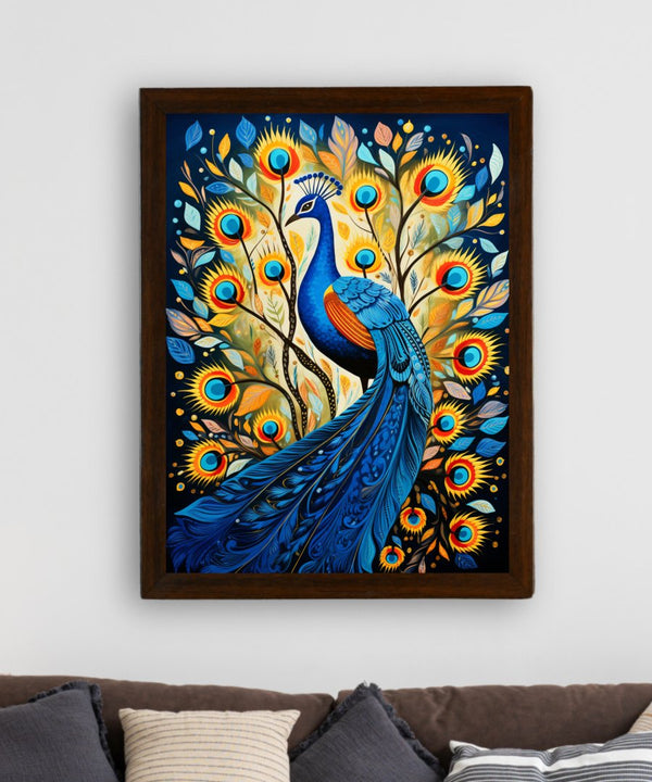 Sowpeace Aura: Embrace Peacock's Harmony – Premium Handcrafted Canvas Art for Modern and Elegant Home Decoration — image 3