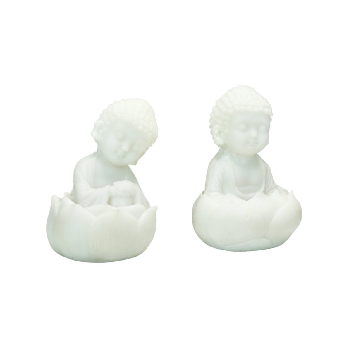 Sowpeace Baby Monk Set | Elegant White Resin Spiritual Figurines for Peaceful Home Décor & Gifting