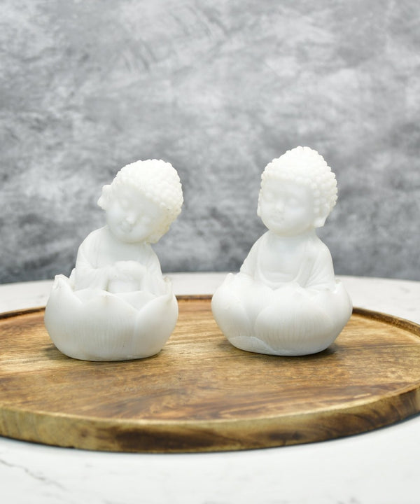 Sowpeace Baby Monk Set | Elegant White Resin Spiritual Figurines for Peaceful Home Décor & Gifting — image 6
