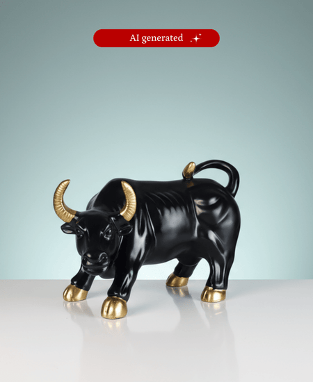 Sowpeace Black Bull Decor | Bold Resin Animal Figurine for Modern Home & Office Décor, Gifting