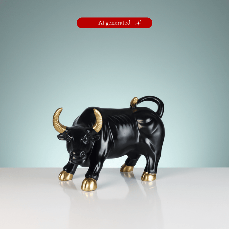 Sowpeace Black Bull Decor | Bold Resin Animal Figurine for Modern Home & Office Décor, Gifting – view 2