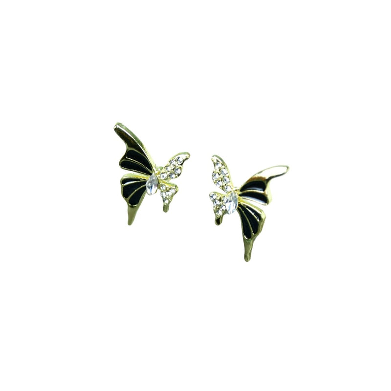 Sowpeace Black Butterfly Crystal Gold Stainless Steel Earrings | Stylish One‑Size Lightweight Jewelry for Women & Daily Wear – view 5