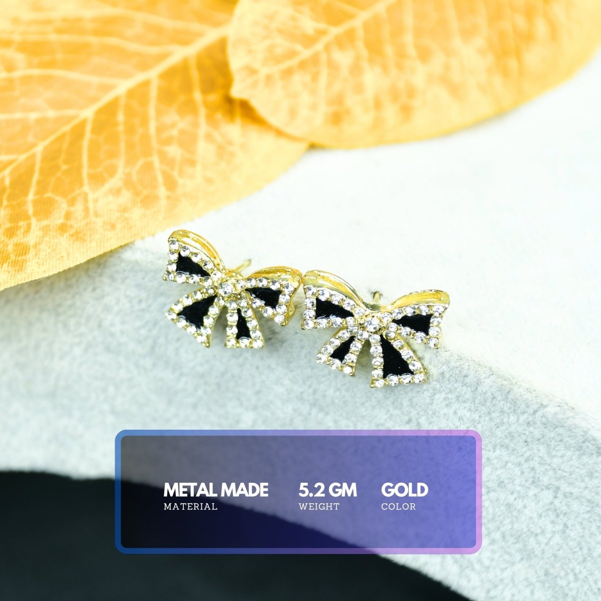 Sowpeace Black Gold Stainless Steel Ribbon Earrings | Elegant One‑Size Lightweight Jewelry for Women & Daily Wear - Sowpeace - 