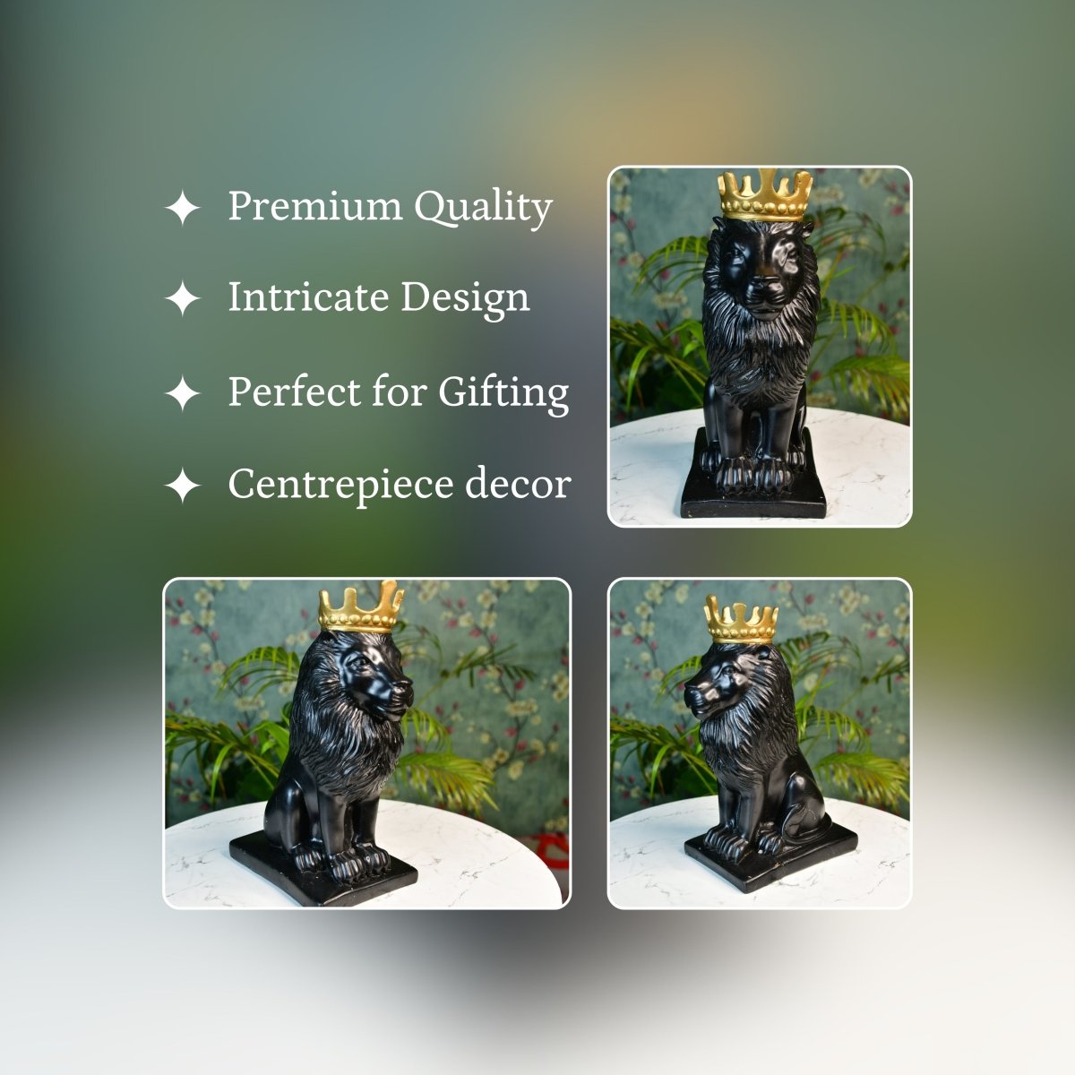 Sowpeace Black Lion Showpiece - Decor - Sowpeace - 