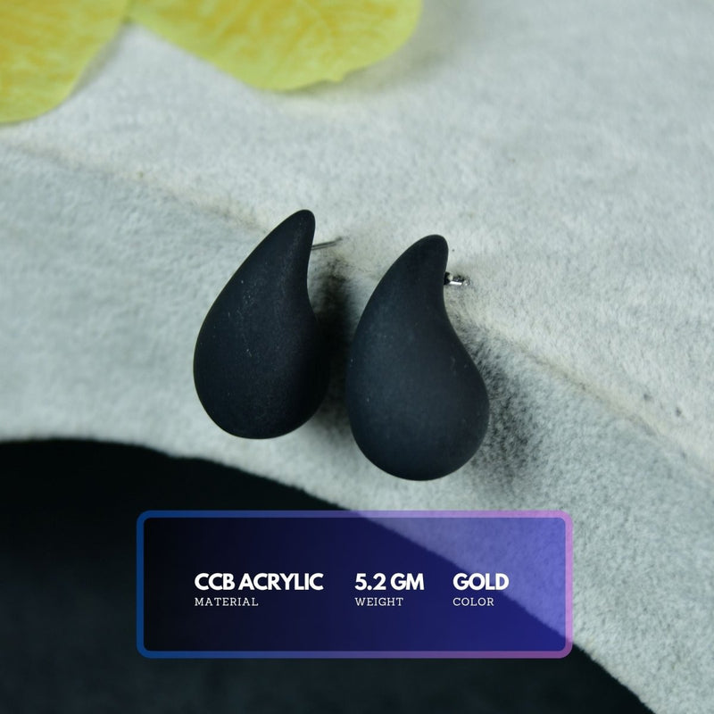 Sowpeace Black Teardrop CCB Earrings | Elegant One‑Size Lightweight Jewelry for Women & Daily Wear – view 3