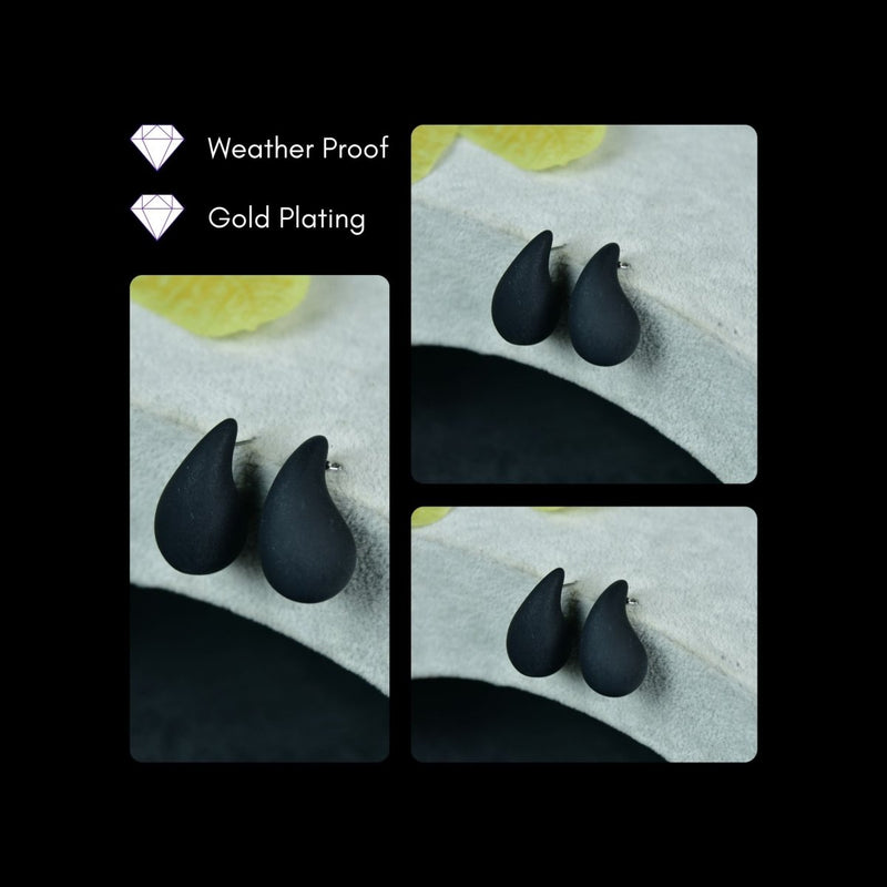 Sowpeace Black Teardrop CCB Earrings | Elegant One‑Size Lightweight Jewelry for Women & Daily Wear – view 4