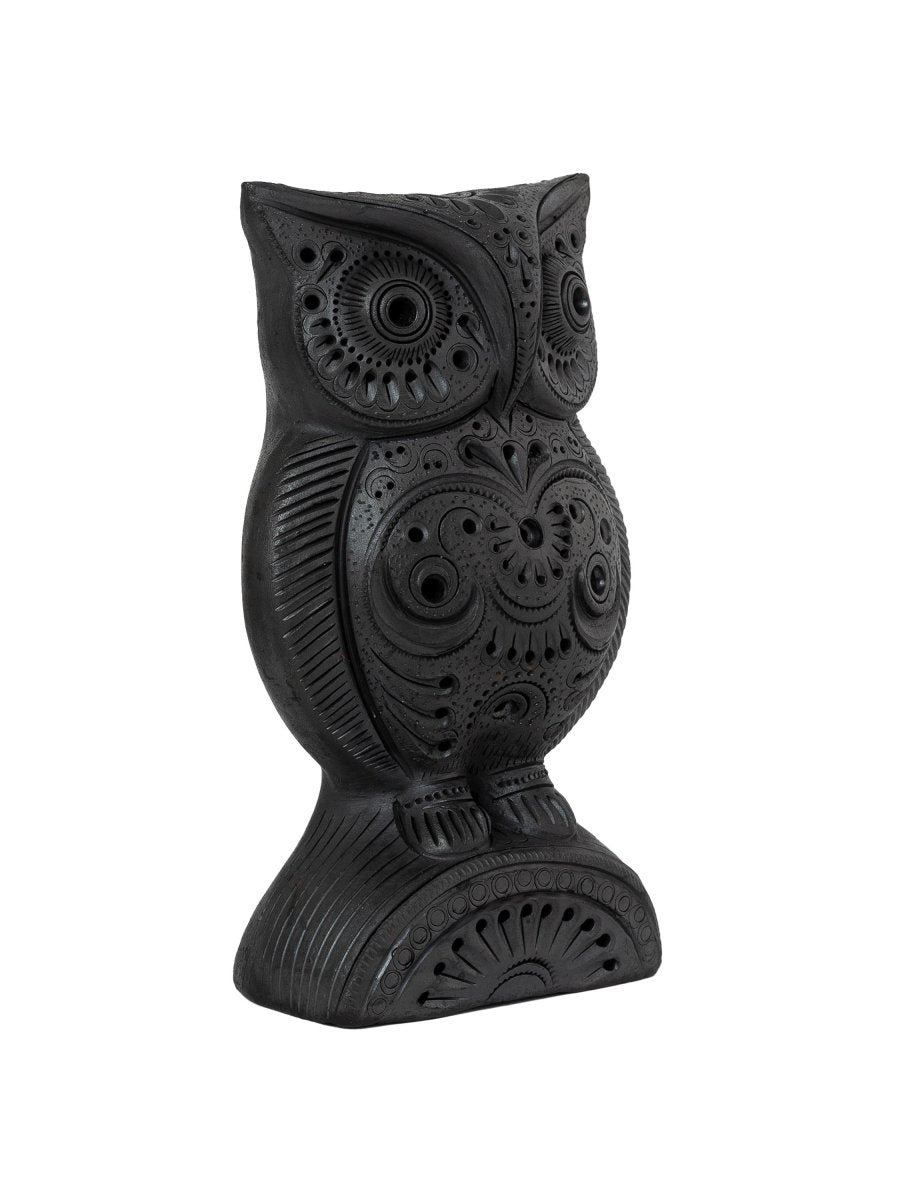 Sowpeace Black Terracotta Artisanal Owl: Tabletop Decor - decor - Sowpeace - Sowpeace Black Terracotta Artisanal Owl: Tabletop Decor - Terr - bter - TT - AOW - Sowpeace