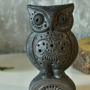 Sowpeace Black Terracotta Artisanal Owl: Tabletop Decor - decor - Sowpeace - Sowpeace Black Terracotta Artisanal Owl: Tabletop Decor - Terr - bter - TT - AOW - Sowpeace