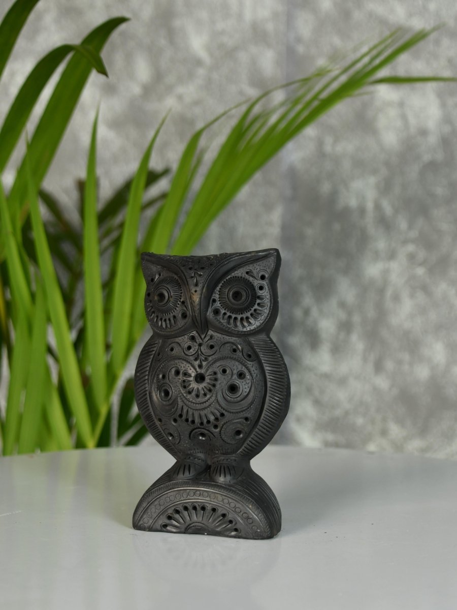 Sowpeace Black Terracotta Artisanal Owl: Tabletop Decor - decor - Sowpeace - Sowpeace Black Terracotta Artisanal Owl: Tabletop Decor - Terr - bter - TT - AOW - Sowpeace