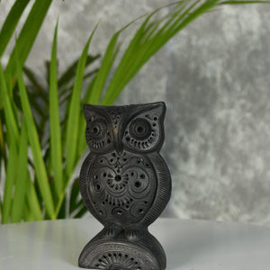 Sowpeace Black Terracotta Artisanal Owl: Tabletop Decor - decor - Sowpeace - Sowpeace Black Terracotta Artisanal Owl: Tabletop Decor - Terr - bter - TT - AOW - Sowpeace