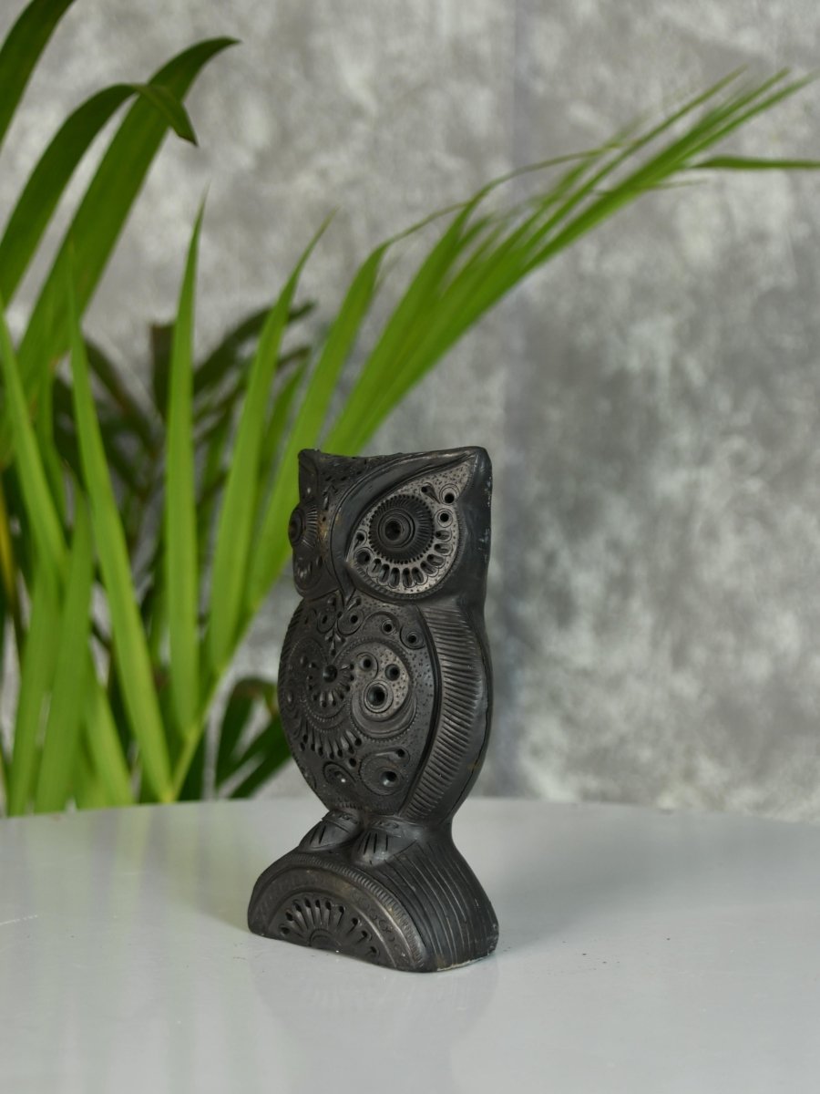 Sowpeace Black Terracotta Artisanal Owl: Tabletop Decor - decor - Sowpeace - Sowpeace Black Terracotta Artisanal Owl: Tabletop Decor - Terr - bter - TT - AOW - Sowpeace