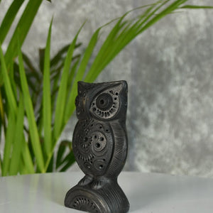 Sowpeace Black Terracotta Artisanal Owl: Tabletop Decor - decor - Sowpeace - Sowpeace Black Terracotta Artisanal Owl: Tabletop Decor - Terr - bter - TT - AOW - Sowpeace