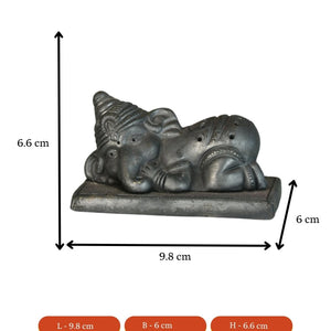 Sowpeace Black Terracotta Sleeping Ganesh: Artisan Tabletop Decor - Sowpeace - Sowpeace Black Terracotta Sleeping Ganesh: Artisan Tabletop Decor - Terr - bter - TT - SGN - Sowpeace