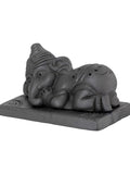 Sowpeace Black Terracotta Sleeping Ganesh: Artisan Tabletop Decor - Sowpeace - Sowpeace Black Terracotta Sleeping Ganesh: Artisan Tabletop Decor - Terr - bter - TT - SGN - Sowpeace