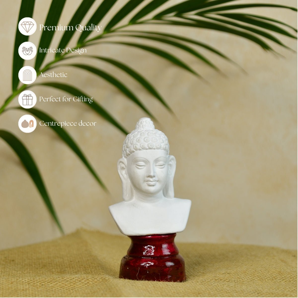 Sowpeace Bliss: White Small Buddha Terracotta Decor