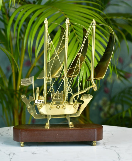 Sowpeace Brass Ship Decor