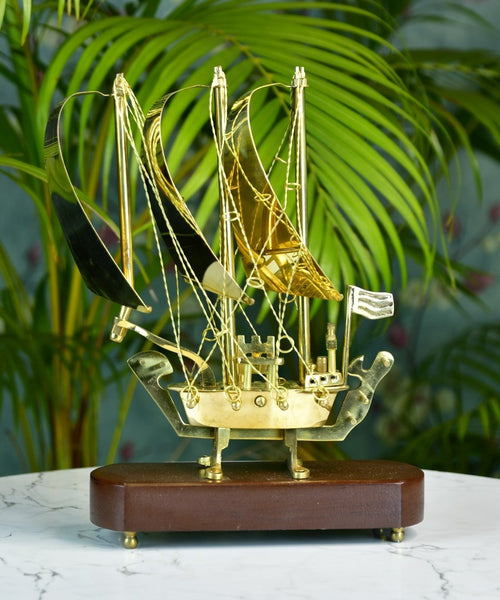 Sowpeace Brass Ship Decor