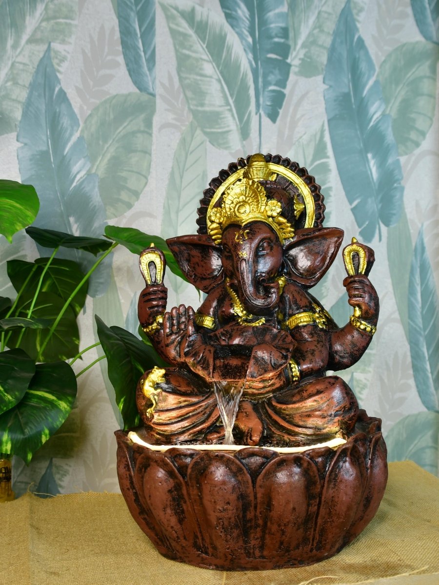 Sowpeace Brown Ganesha Water Fountain – Elegant Ganesha Sitting Waterfall for Spiritual Home Decor & Gifts - Tabletop - Sowpeace - Sowpeace Brown Ganesha Water Fountain – Elegant Ganesha Sitting Waterfall for Spiritual Home Decor & Gifts - RES - GBB - FT - Sowpeace