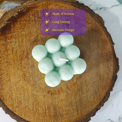 Sowpeace Bubble Green Soywax Candle – Hand-Poured, Vegan, Unscented Decorative Cube (6×6×6 cm)