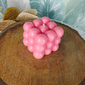 Sowpeace Bubble Pink Soywax Candle – Hand - Poured, Vegan, Unscented Decorative Cube (6×6×6 cm) - Sowpeace - 
