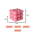 Sowpeace Bubble Pink Soywax Candle – Hand - Poured, Vegan, Unscented Decorative Cube (6×6×6 cm) - Sowpeace - 