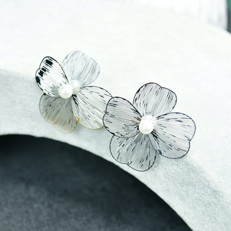 Sowpeace Centre Bead Flower Gold Stainless Steel Earrings | Elegant One‑Size Lightweight Jewelry for Women & Daily Wear – view 2