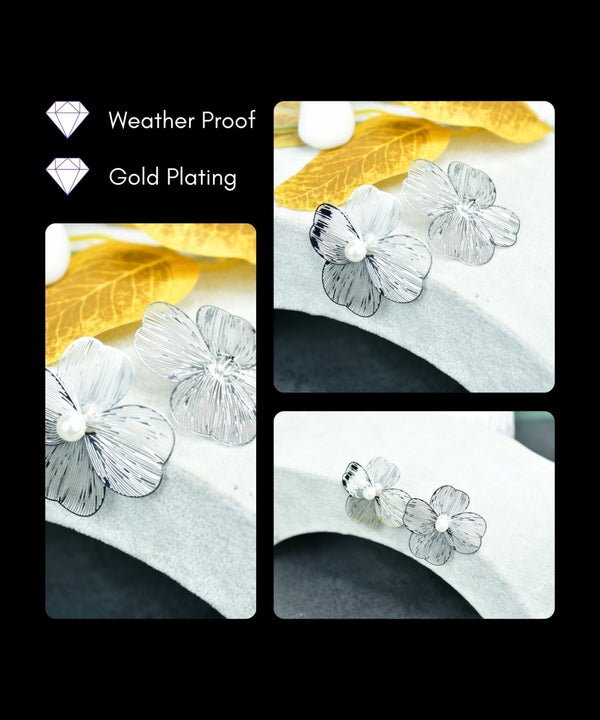 Sowpeace Centre Bead Flower Gold Stainless Steel Earrings | Elegant One‑Size Lightweight Jewelry for Women & Daily Wear — image 5