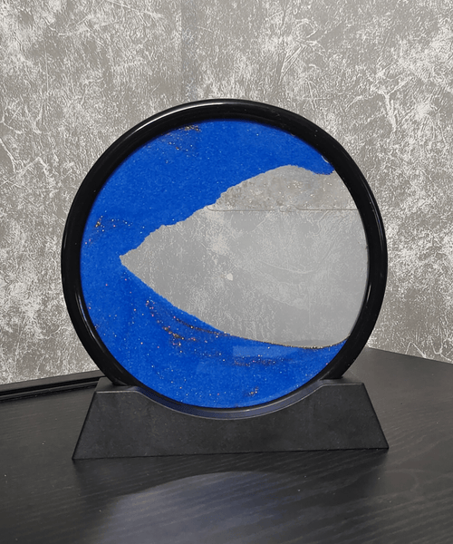 Sowpeace Circular Glass Sand Art | Elegant Moving Sand Sculpture for Modern Home Décor & Gifting