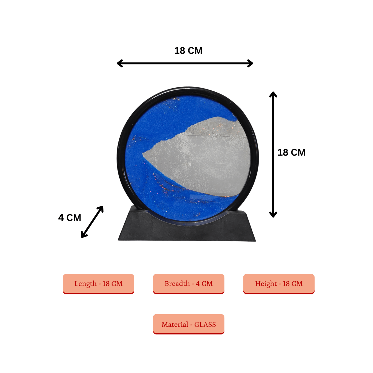 Sowpeace Circular Glass Sand Art | Elegant Moving Sand Sculpture for Modern Home Décor & Gifting