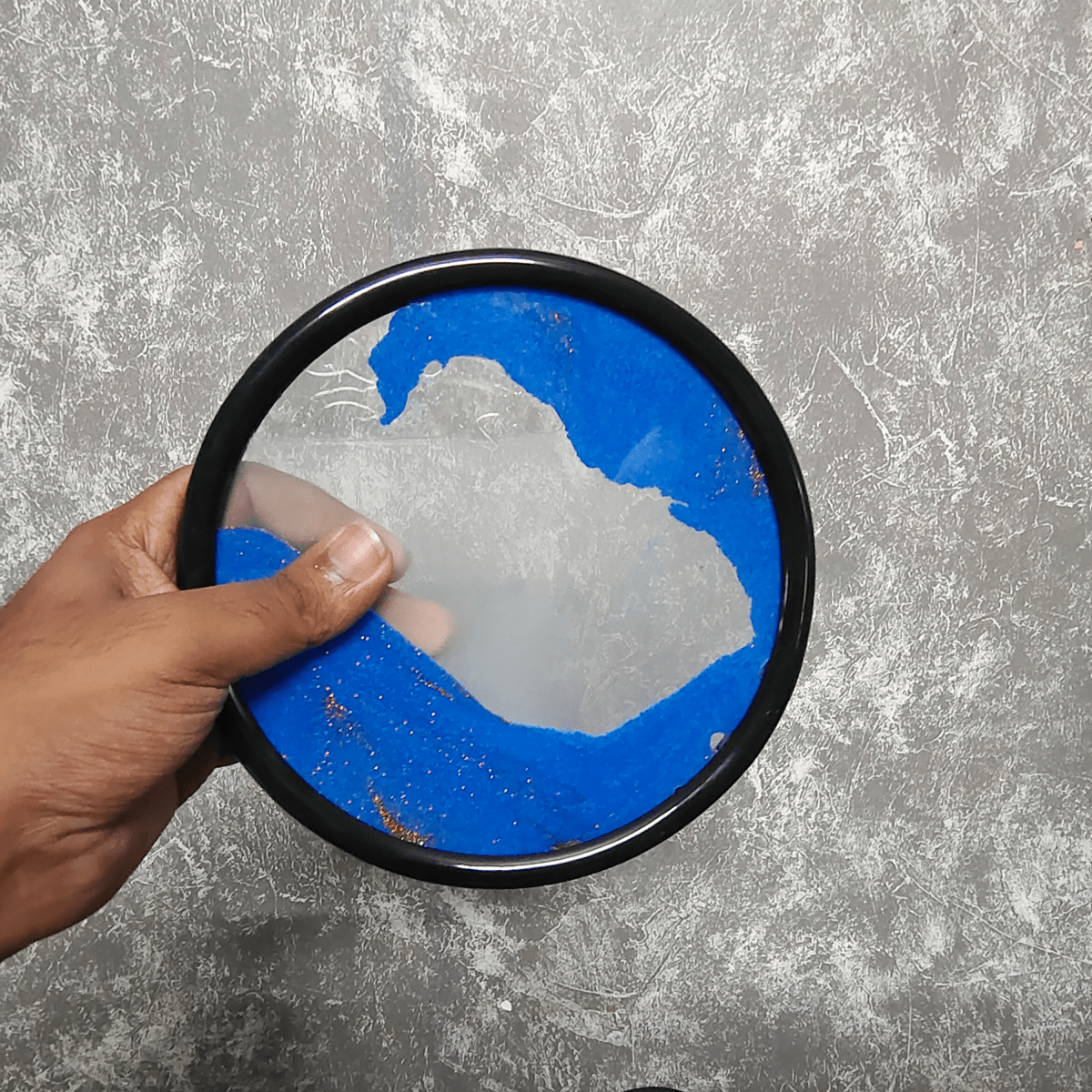 Sowpeace Circular Glass Sand Art | Elegant Moving Sand Sculpture for Modern Home Décor & Gifting