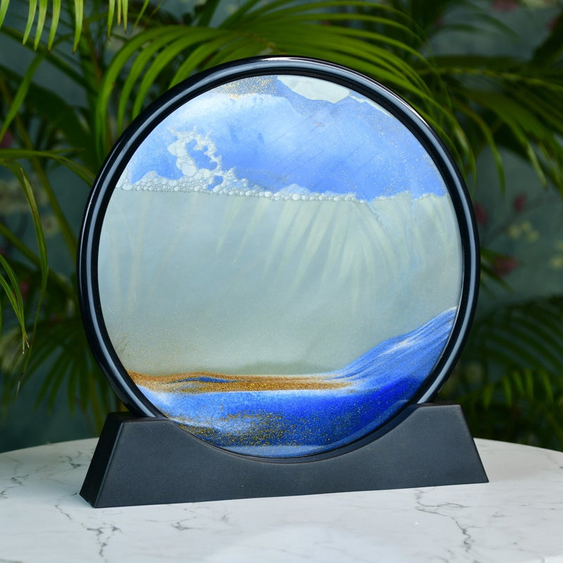 Sowpeace Circular Glass Sand Art – Elegant Moving Sand Sculpture for Trendy Home Decor & Gifts – view 1