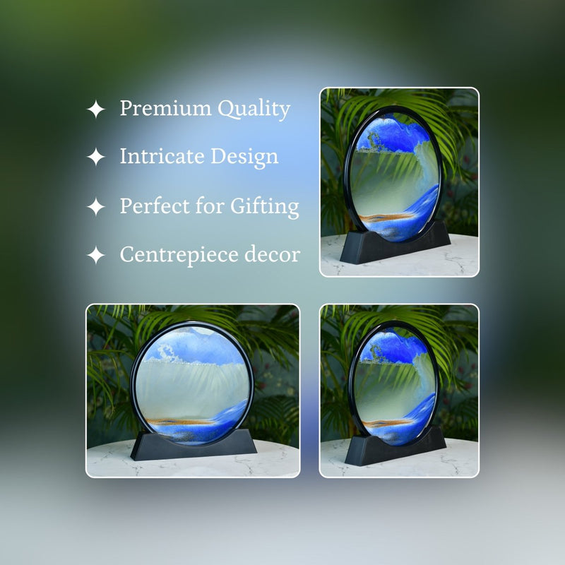 Sowpeace Circular Glass Sand Art – Elegant Moving Sand Sculpture for Trendy Home Decor & Gifts – view 3