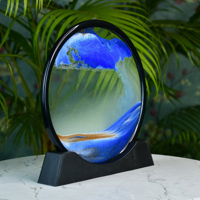 Sowpeace Circular Glass Sand Art – Elegant Moving Sand Sculpture for Trendy Home Decor & Gifts