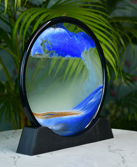 Sowpeace Circular Glass Sand Art – Elegant Moving Sand Sculpture for Trendy Home Decor & Gifts