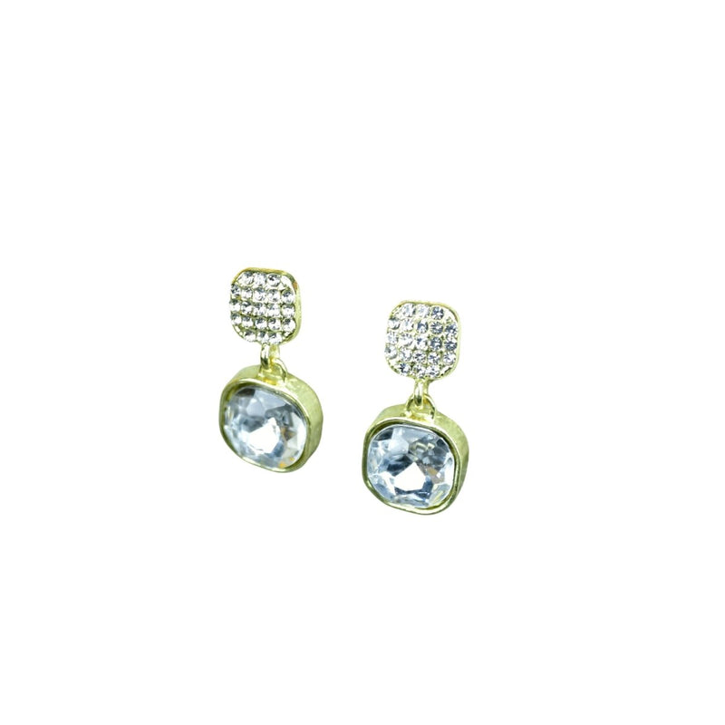 Sowpeace Crystal on Crystal Gold Stainless Steel Earrings | Elegant One‑Size Lightweight Jewelry for Women & Daily Wear – view 5