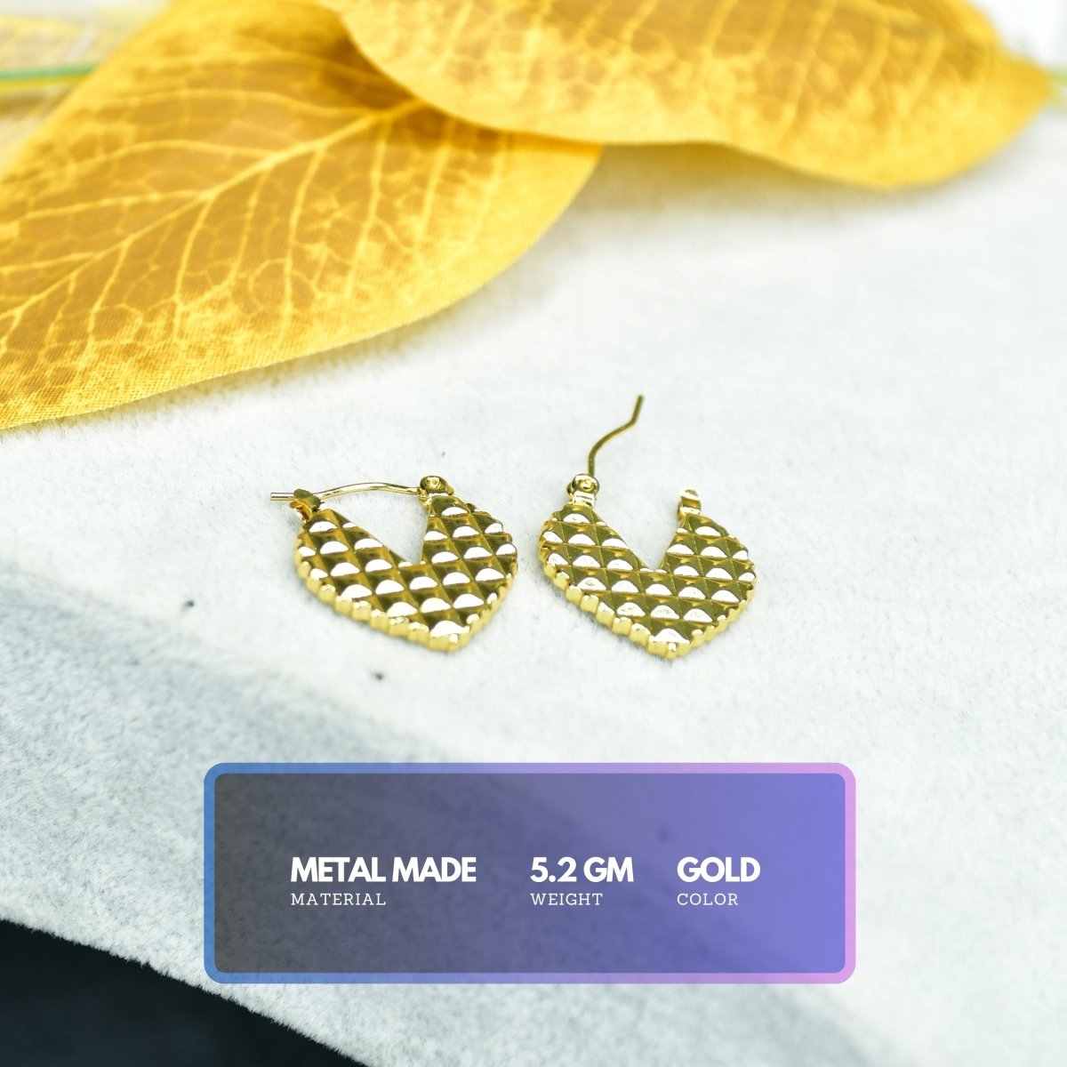 Sowpeace Ear Cut Petals Gold Stainless Steel Earrings | Elegant One‑Size Lightweight Jewelry for Women & Daily Wear - Sowpeace - 