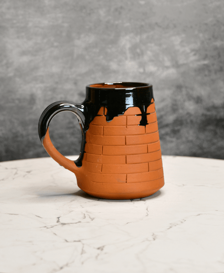 Sowpeace Earthly Beer Mugs (Set of 2) | Handcrafted Terracotta Rustic Brown Beer Cups for Gifting & Daily Use