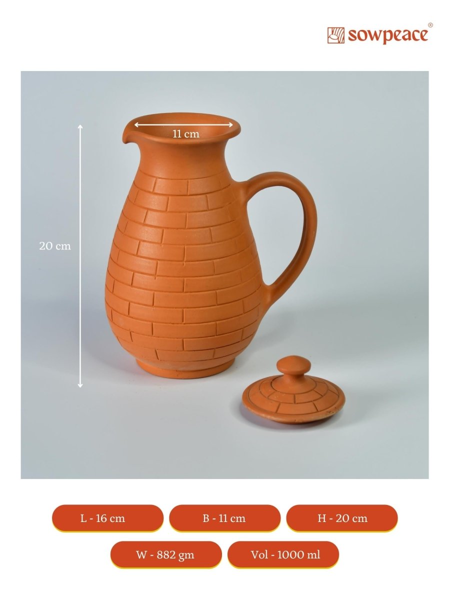 Sowpeace Earthy Elegance: Handcrafted Jug for Every Sip & Stash - Utensils - Sowpeace - Sowpeace Earthy Elegance: Handcrafted Jug for Every Sip & Stash - Terr - Uten - Terr - TJUB - Sowpeace