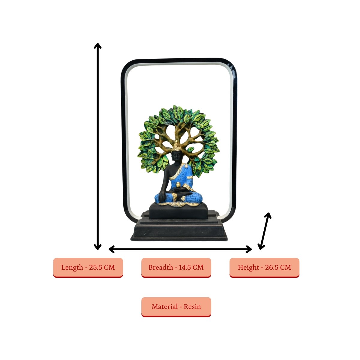 Sowpeace Enlightened Bodhi Glow Figurine | Elegant White Resin Spiritual Sculpture for Peaceful Home Décor & Gifting