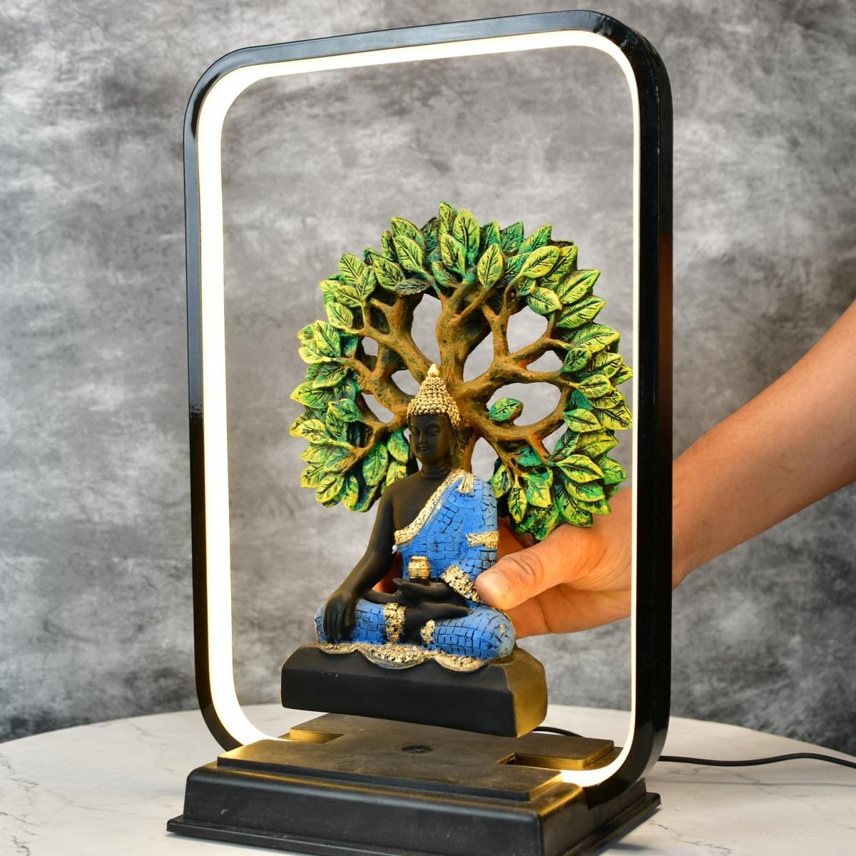 Sowpeace Enlightened Bodhi Glow Figurine | Elegant White Resin Spiritual Sculpture for Peaceful Home Décor & Gifting