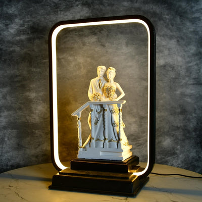 Sowpeace Eternal Bond Radiance Figurine | Elegant White Resin Decorative Sculpture for Home Décor & Gifting