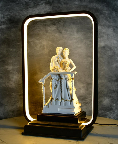 Sowpeace Eternal Bond Radiance Figurine | Elegant White Resin Decorative Sculpture for Home Décor & Gifting